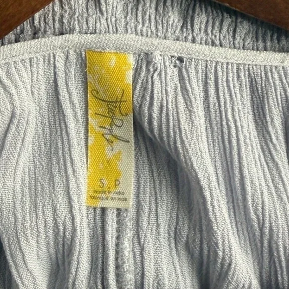 Free People Women Small White Floral Cold Shoulder V-Neck Purple Romper Jumpsuit - Picture 7 of 9